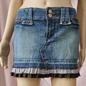 Lola Denim Distressed Skirt.